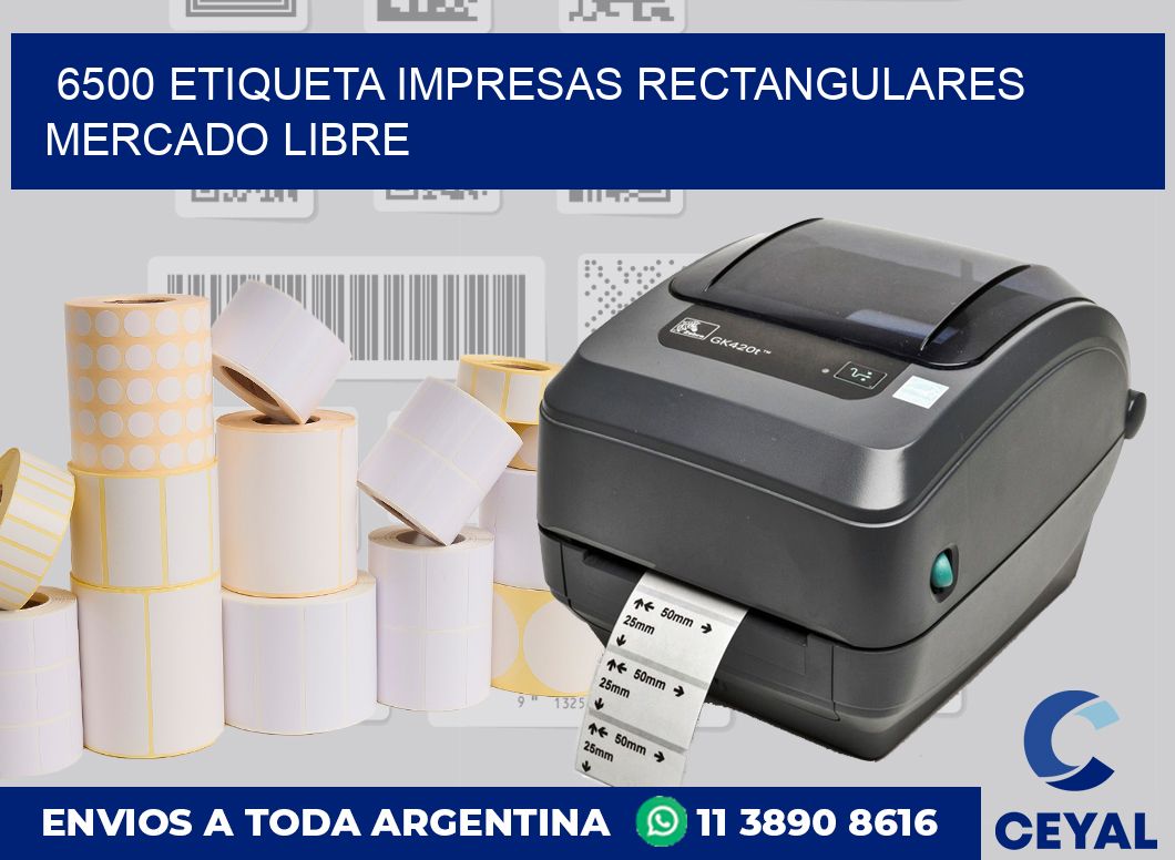 6500 ETIQUETA IMPRESAS RECTANGULARES MERCADO LIBRE