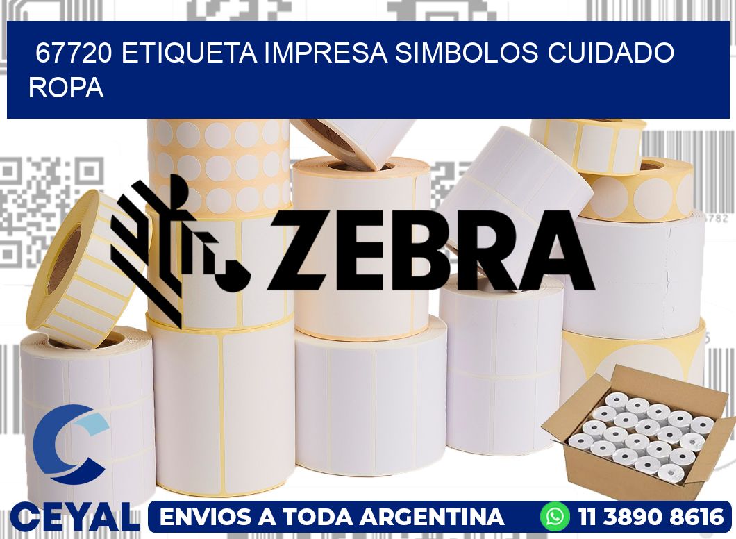 67720 ETIQUETA IMPRESA SIMBOLOS CUIDADO ROPA