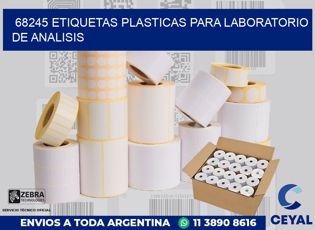 68245 ETIQUETAS PLASTICAS PARA LABORATORIO DE ANALISIS
