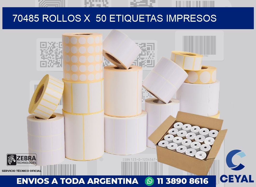 70485 Rollos x  50 etiquetas impresos