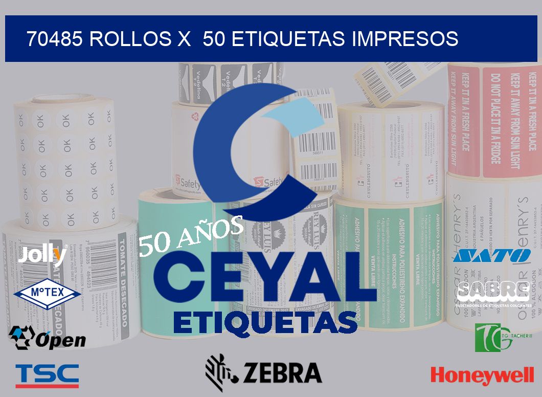 70485 Rollos x  50 etiquetas impresos