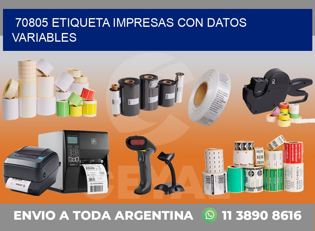 70805 ETIQUETA IMPRESAS CON DATOS VARIABLES