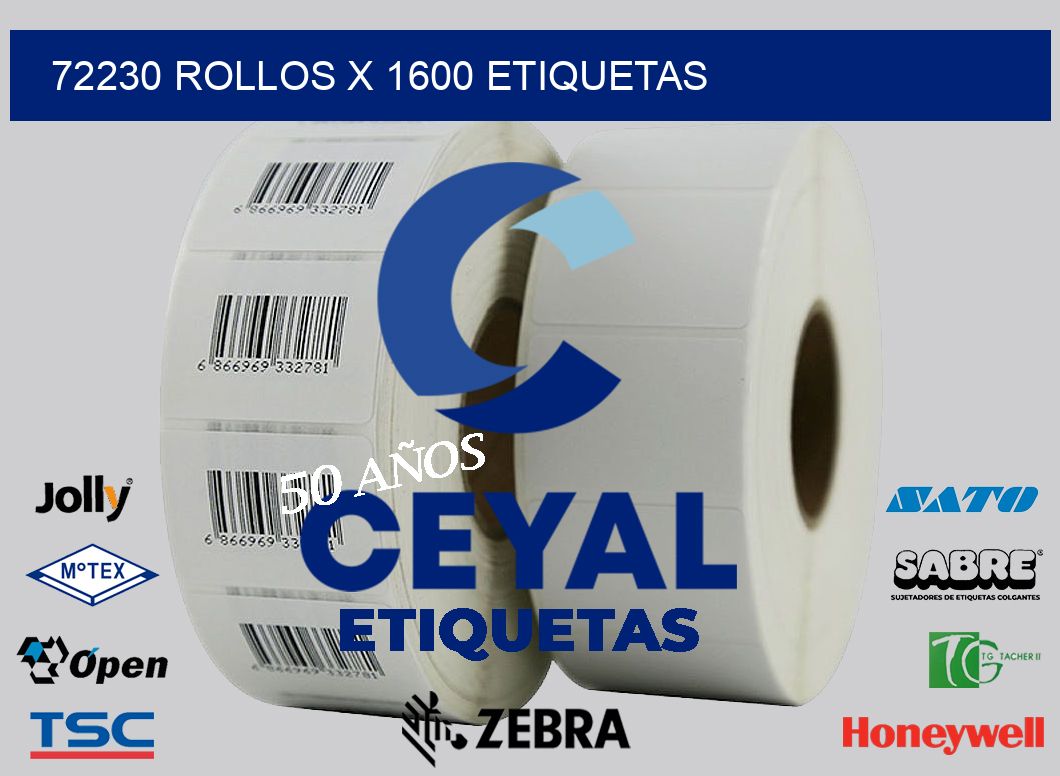 72230 Rollos x 1600 etiquetas