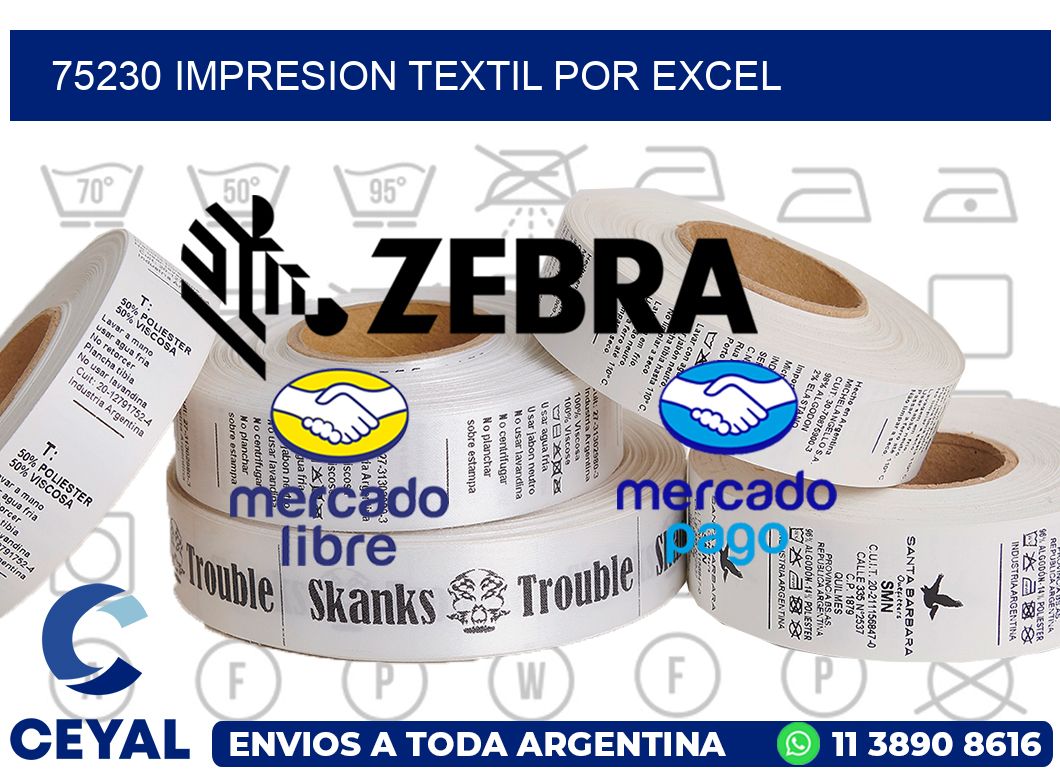 75230 IMPRESION TEXTIL POR EXCEL