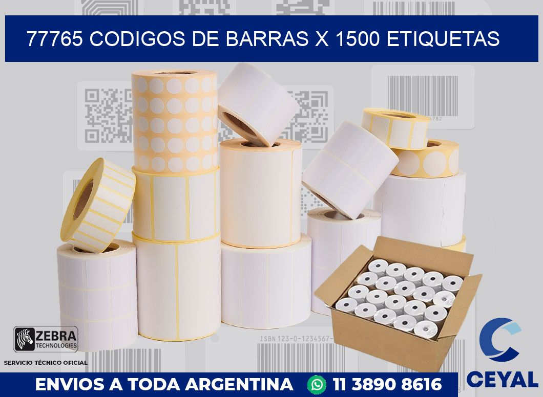 77765 codigos de barras x 1500 etiquetas