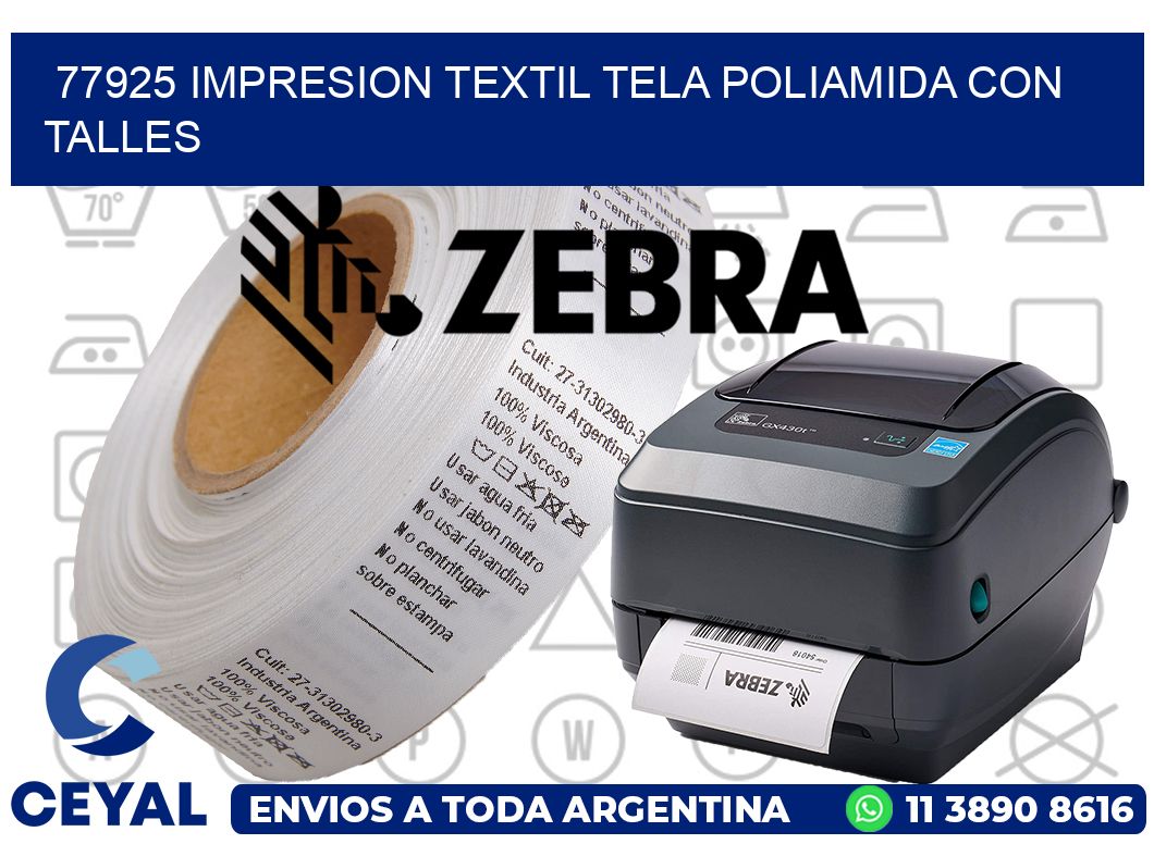 77925 IMPRESION TEXTIL TELA POLIAMIDA CON TALLES