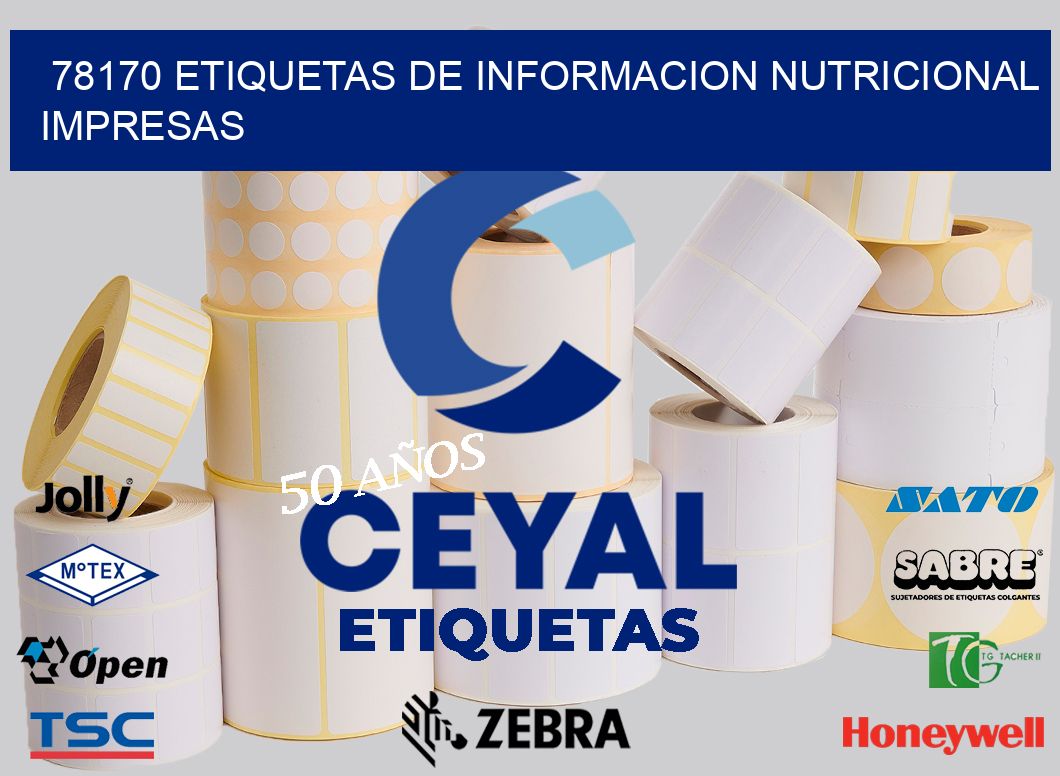 78170 ETIQUETAS DE INFORMACION NUTRICIONAL IMPRESAS