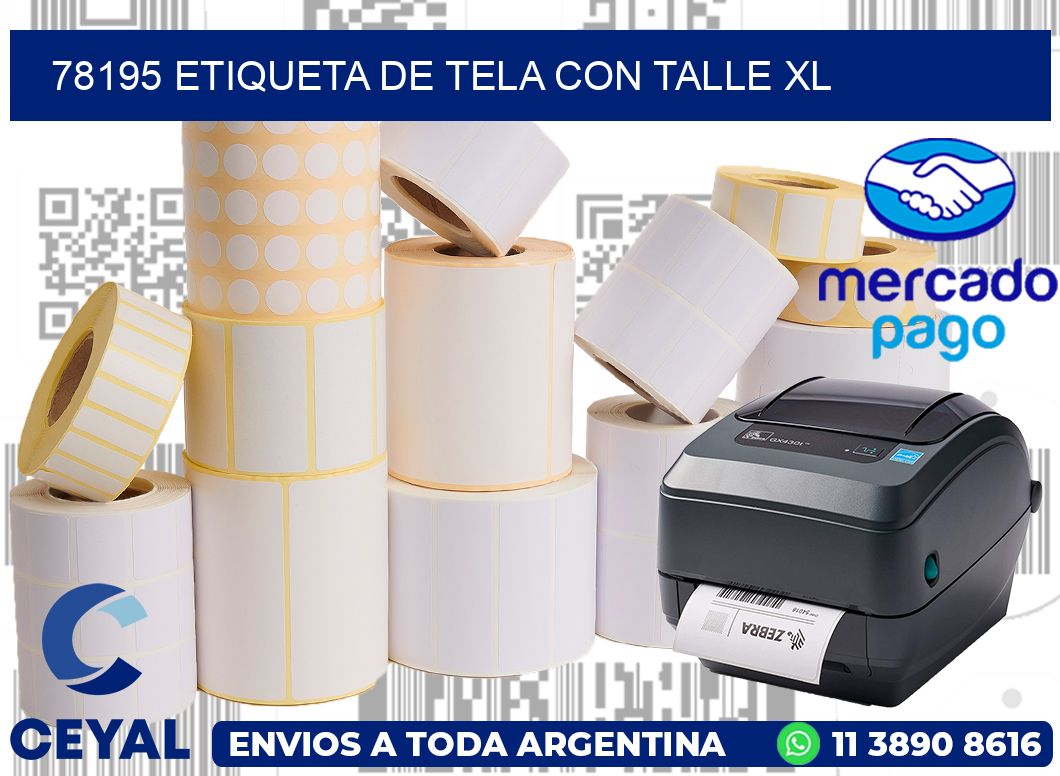78195 ETIQUETA DE TELA CON TALLE XL