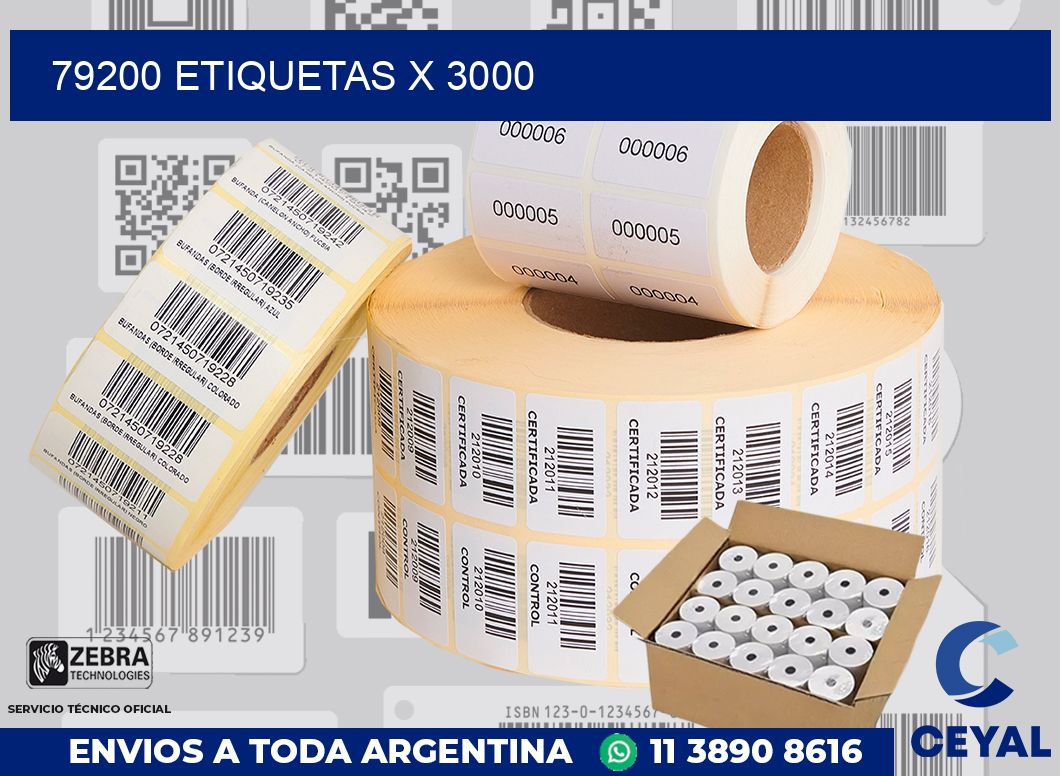 79200 Etiquetas x 3000