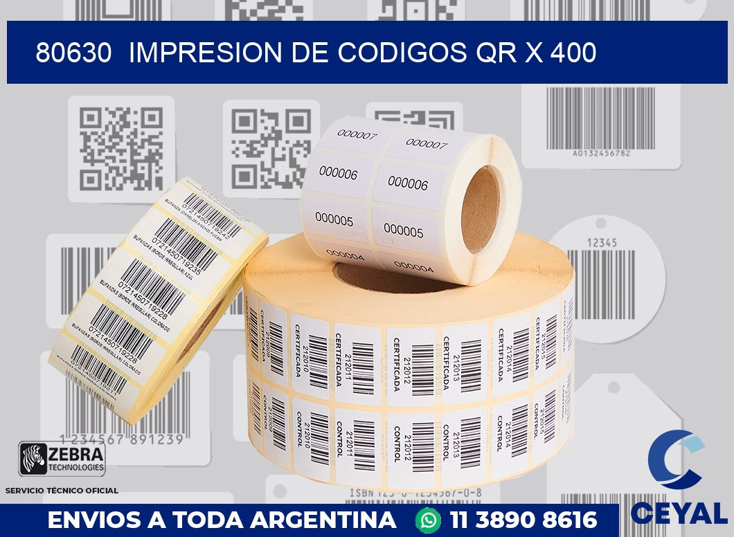 80630  impresion de codigos qr x 400