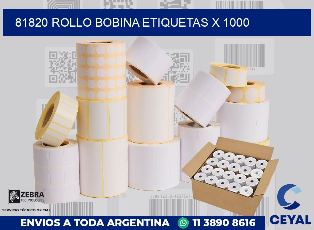 81820 Rollo bobina etiquetas x 1000