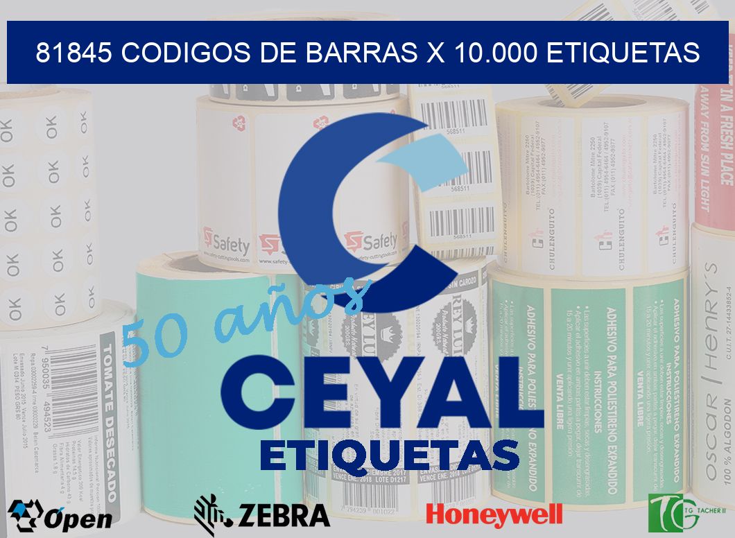 81845 codigos de barras x 10.000 etiquetas