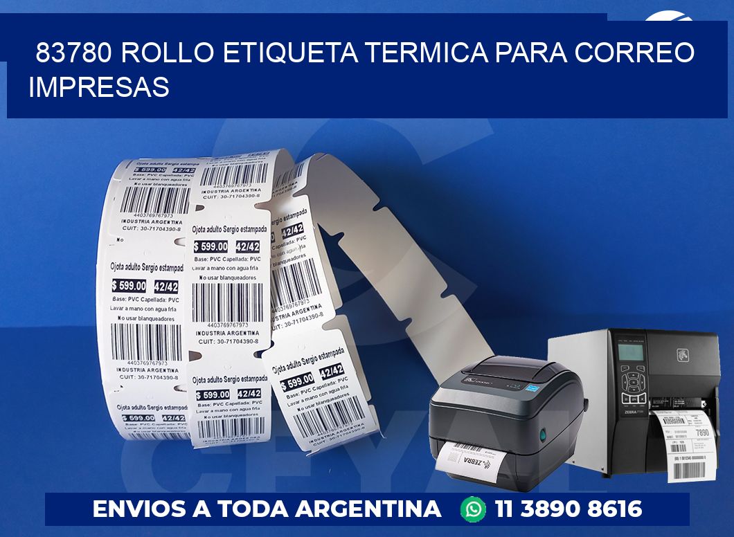 83780 ROLLO ETIQUETA TERMICA PARA CORREO IMPRESAS