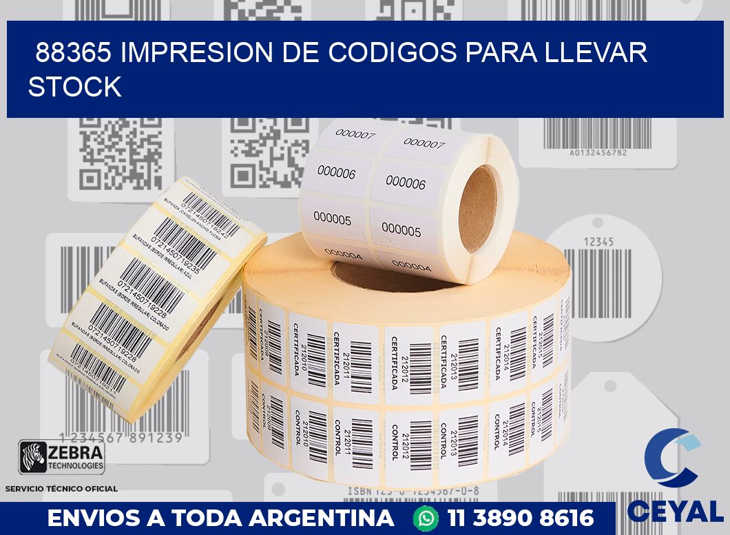 88365 IMPRESION DE CODIGOS PARA LLEVAR STOCK