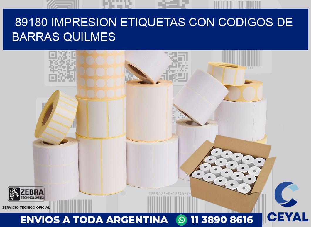 89180 IMPRESION ETIQUETAS CON CODIGOS DE BARRAS QUILMES