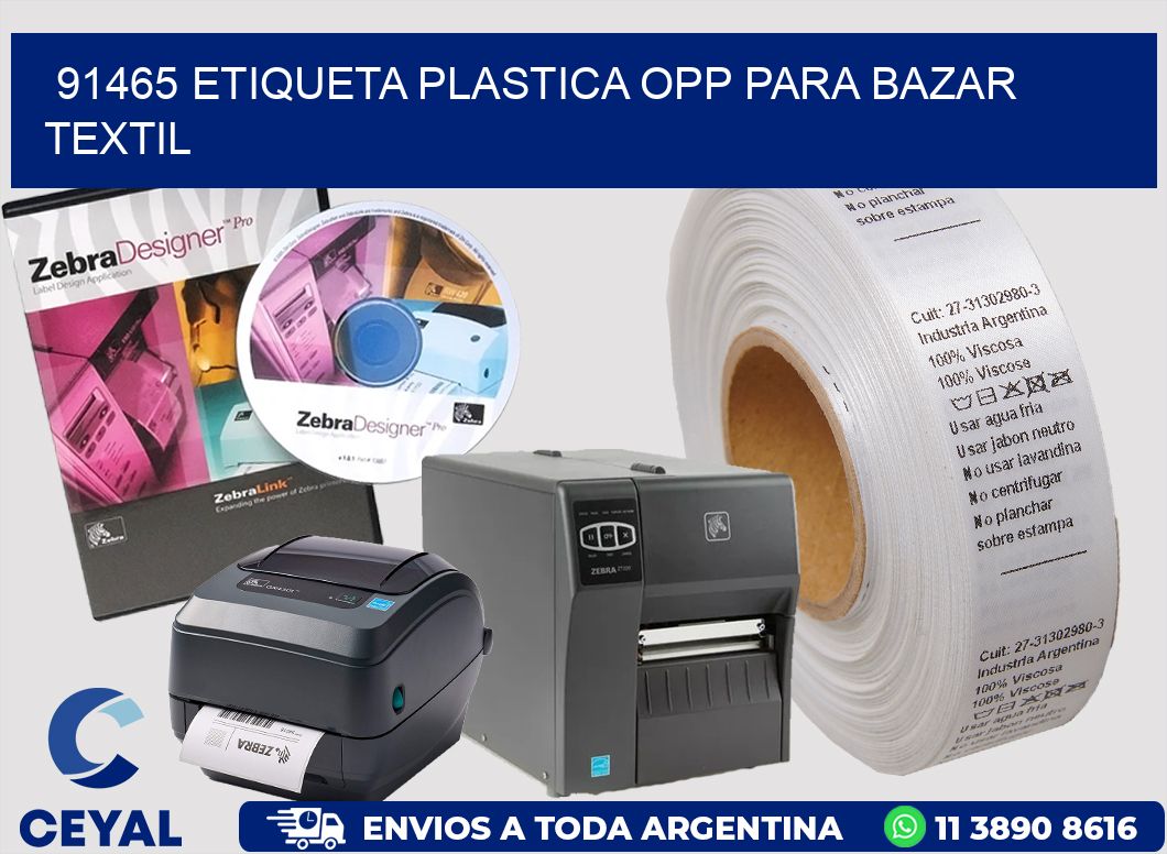 91465 ETIQUETA PLASTICA OPP PARA BAZAR TEXTIL