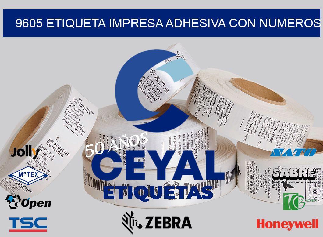 9605 ETIQUETA IMPRESA ADHESIVA CON NUMEROS