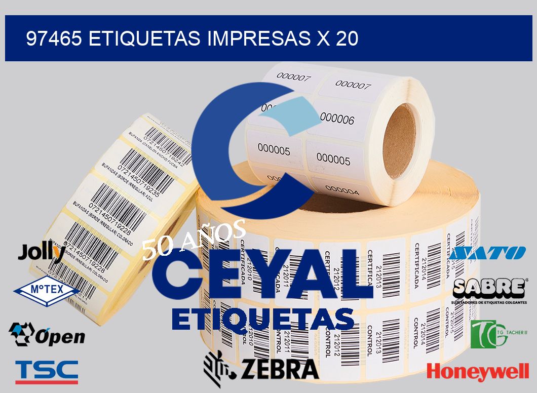 97465 Etiquetas impresas x 20