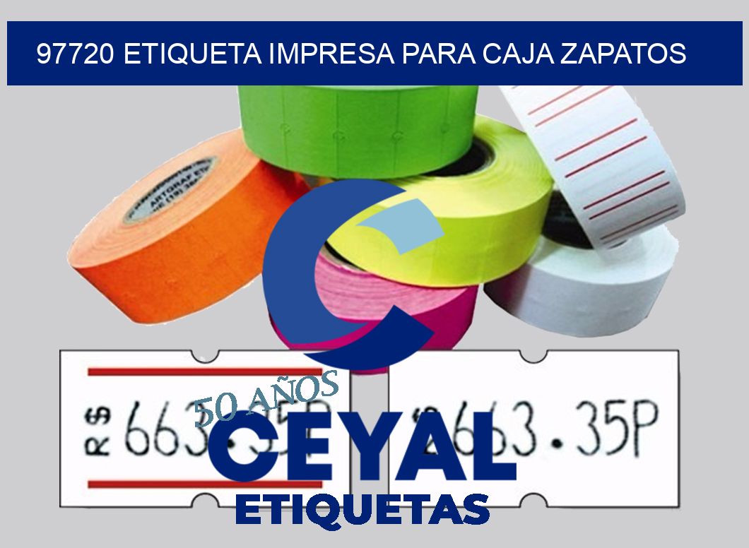 97720 ETIQUETA IMPRESA PARA CAJA ZAPATOS