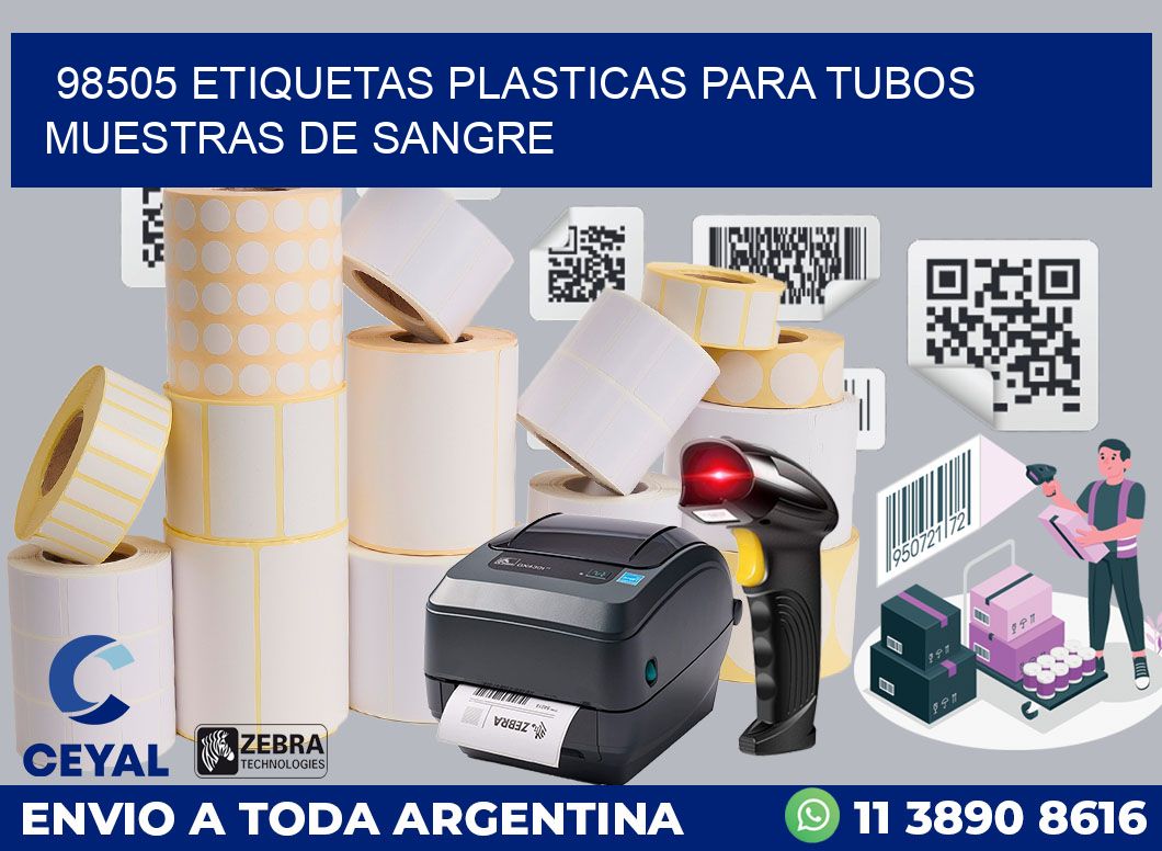 98505 ETIQUETAS PLASTICAS PARA TUBOS MUESTRAS DE SANGRE