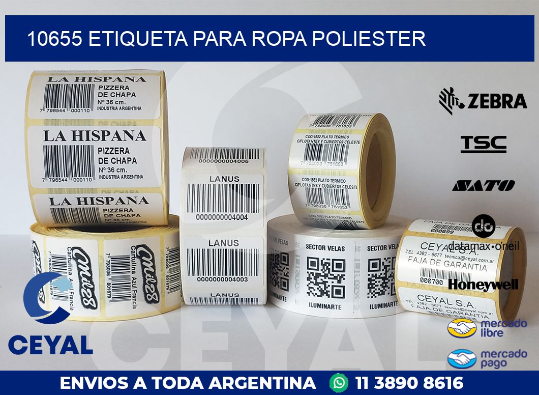 10655 ETIQUETA PARA ROPA POLIESTER