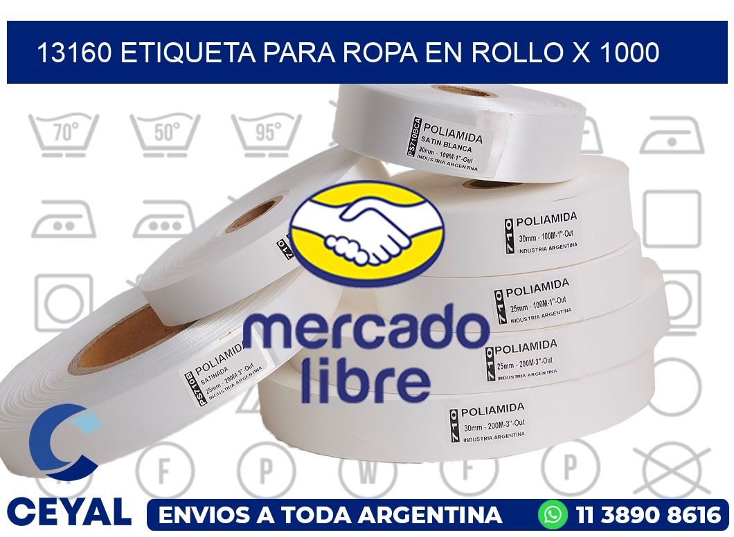 13160 ETIQUETA PARA ROPA EN ROLLO X 1000