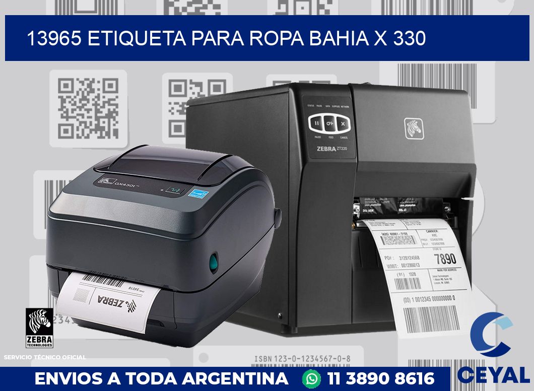 13965 ETIQUETA PARA ROPA BAHIA X 330