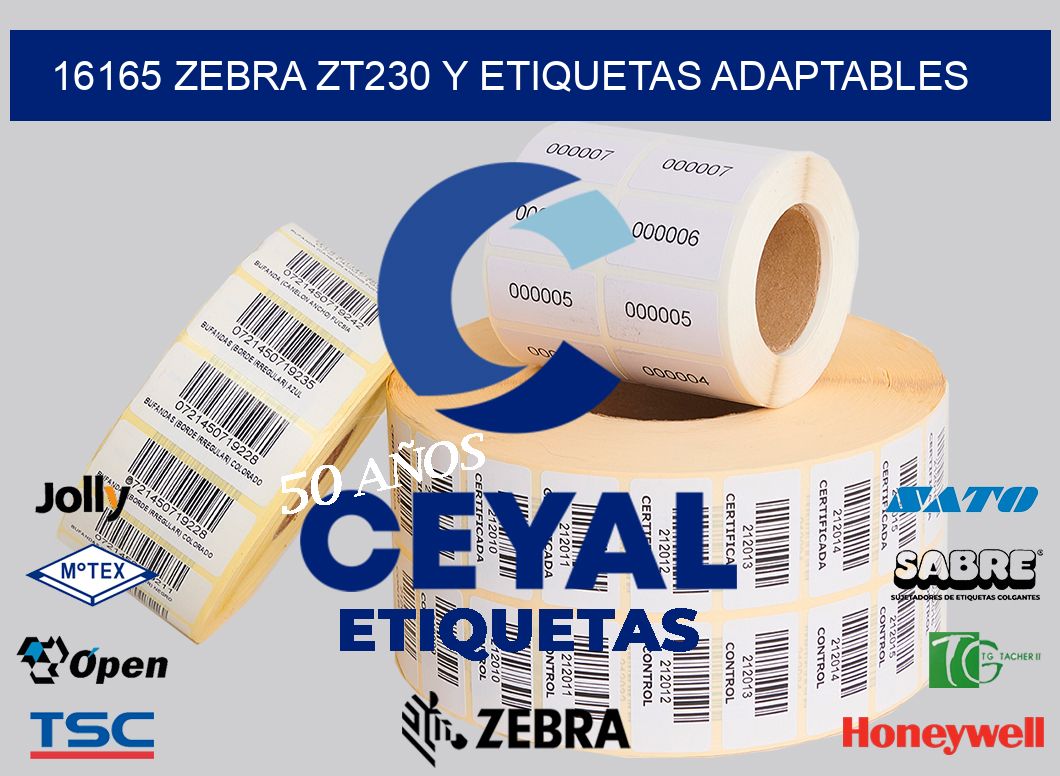 16165 Zebra ZT230 y Etiquetas Adaptables