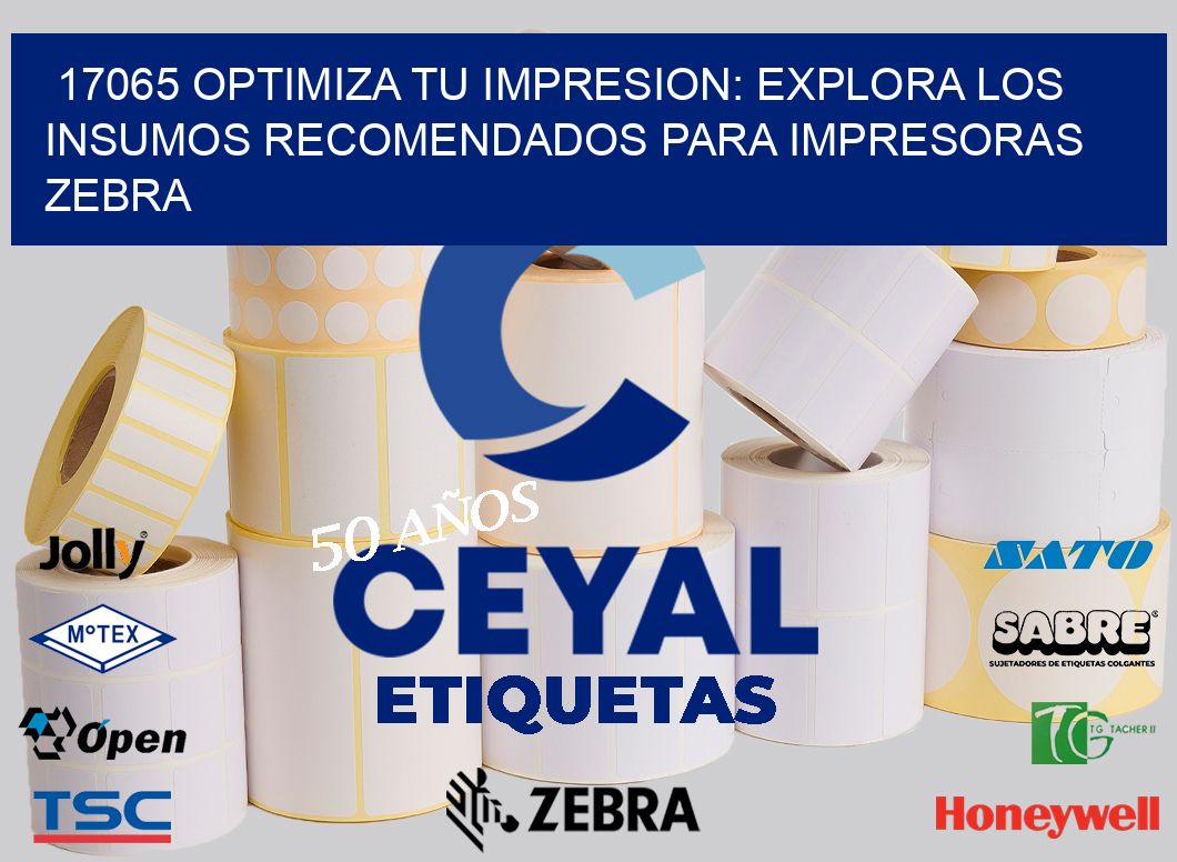 17065 OPTIMIZA TU IMPRESION: EXPLORA LOS INSUMOS RECOMENDADOS PARA IMPRESORAS ZEBRA