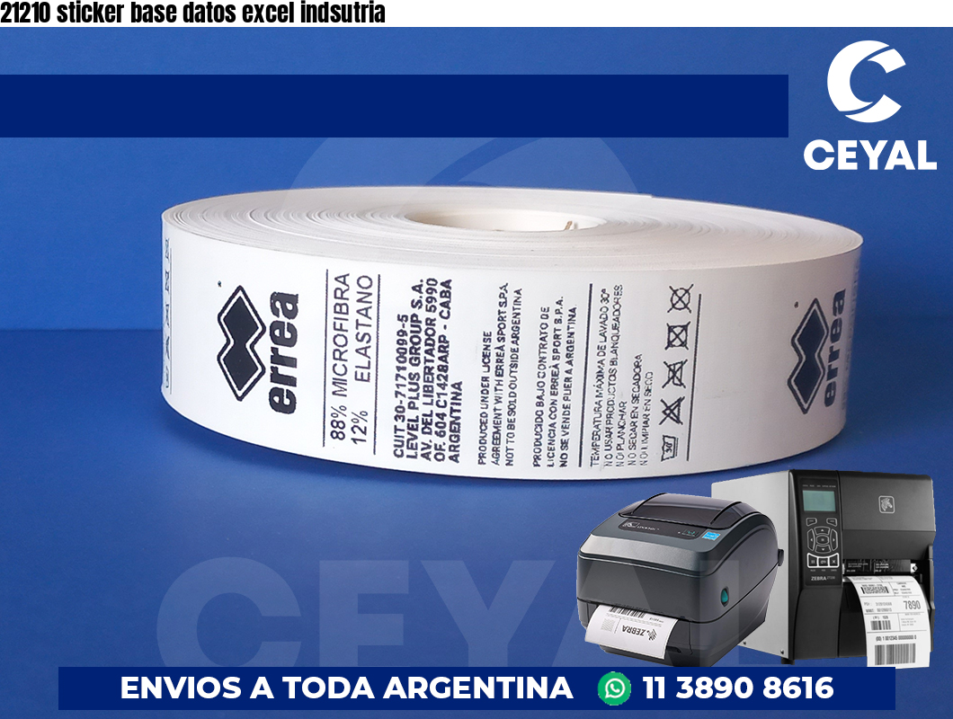 21210 sticker base datos excel indsutria