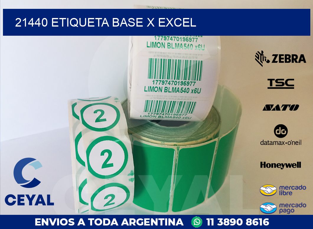 21440 etiqueta base x excel