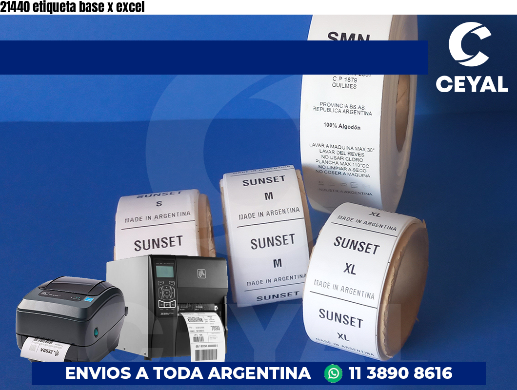 21440 etiqueta base x excel