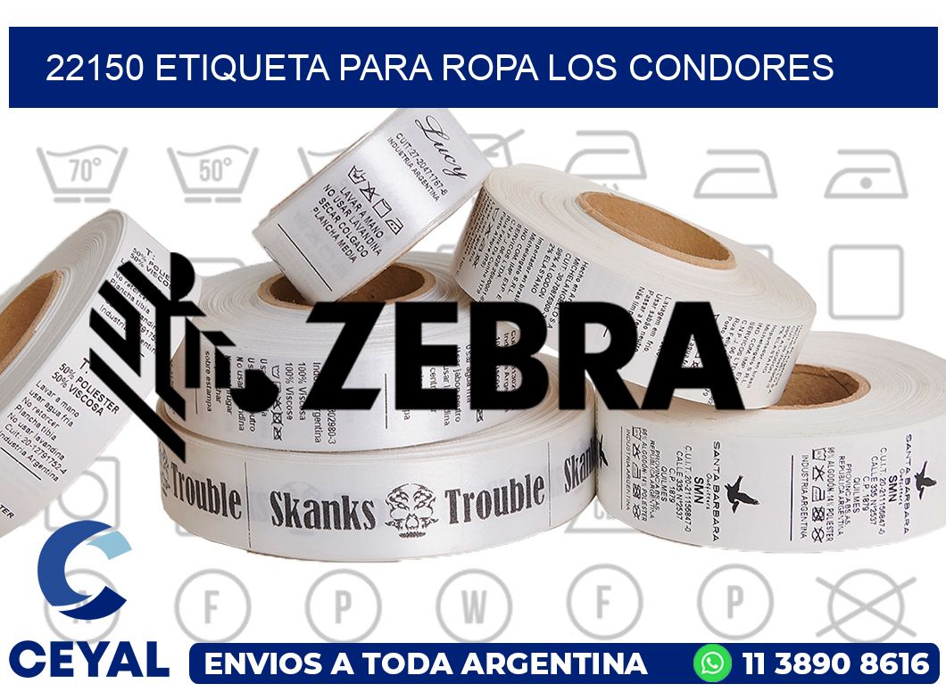 22150 ETIQUETA PARA ROPA LOS CONDORES