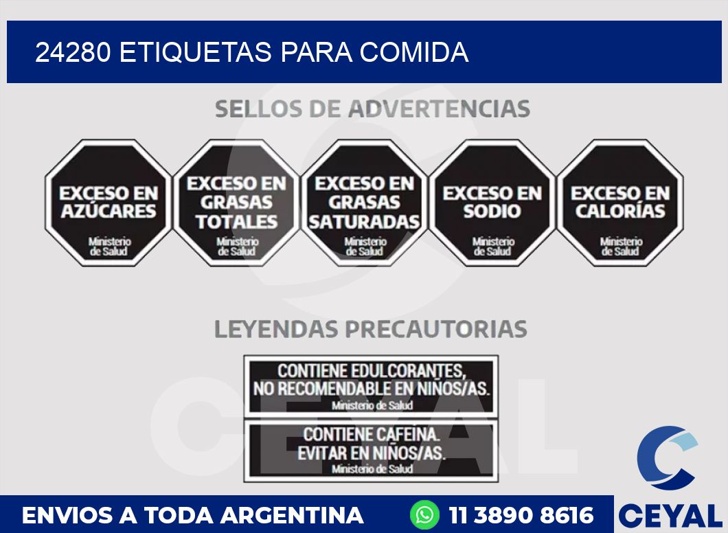 24280 ETIQUETAS PARA COMIDA