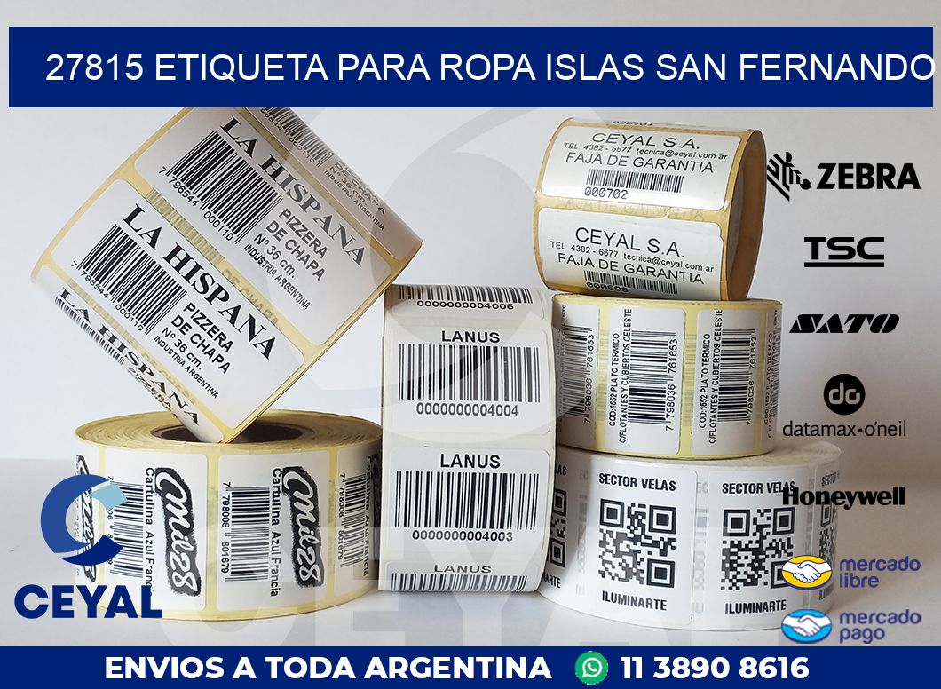 27815 ETIQUETA PARA ROPA ISLAS SAN FERNANDO