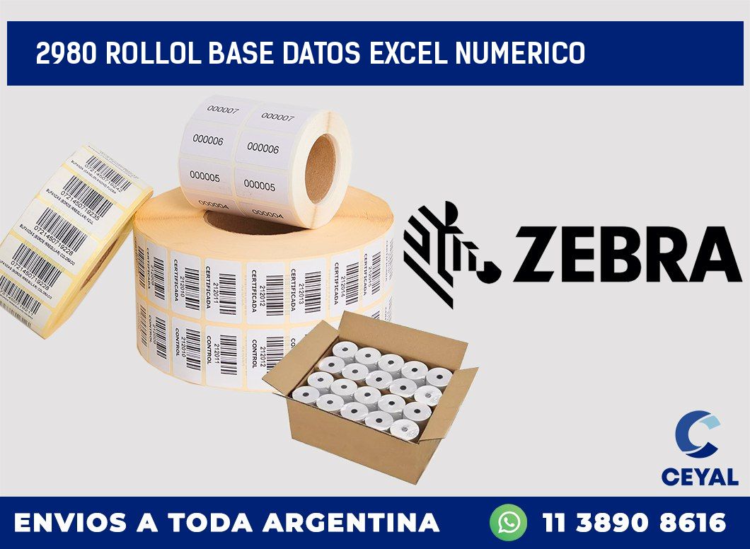 2980 rollol base datos excel numerico