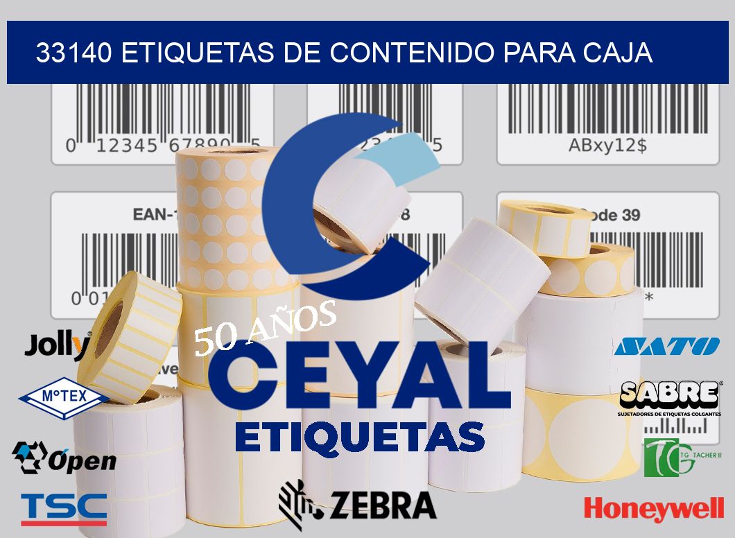 33140 etiquetas de contenido para caja