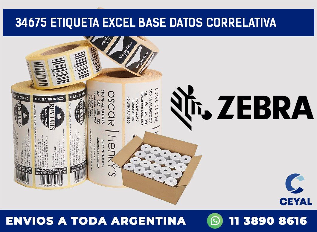 34675 etiqueta excel base datos correlativa