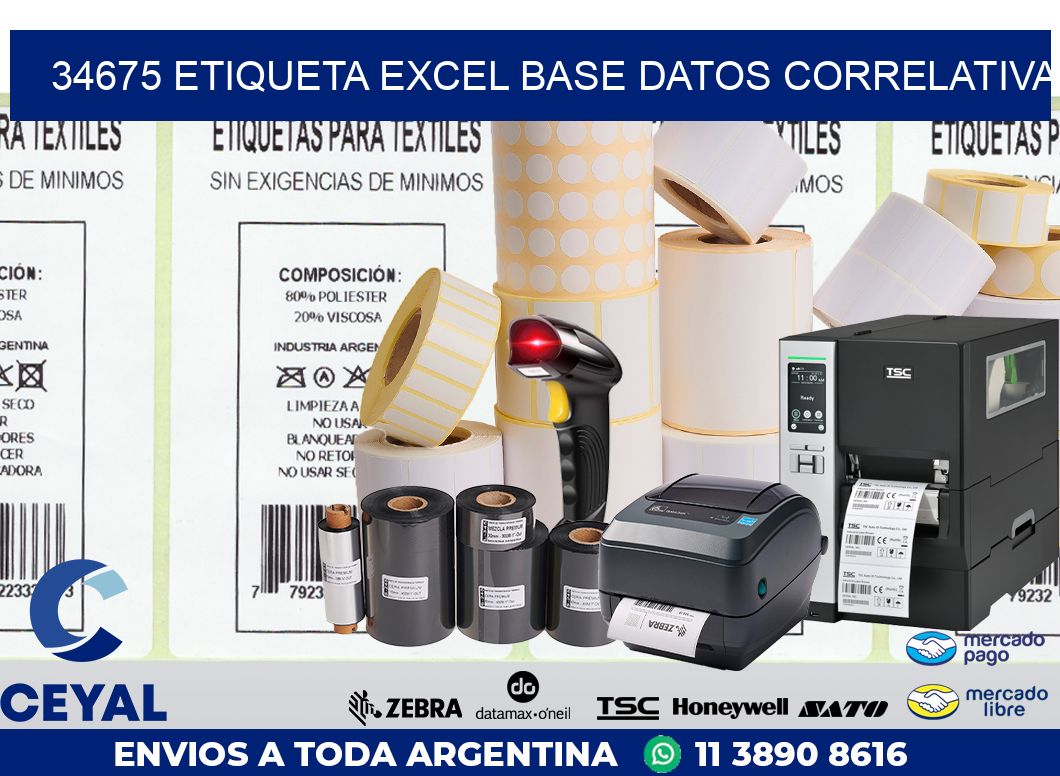 34675 etiqueta excel base datos correlativa