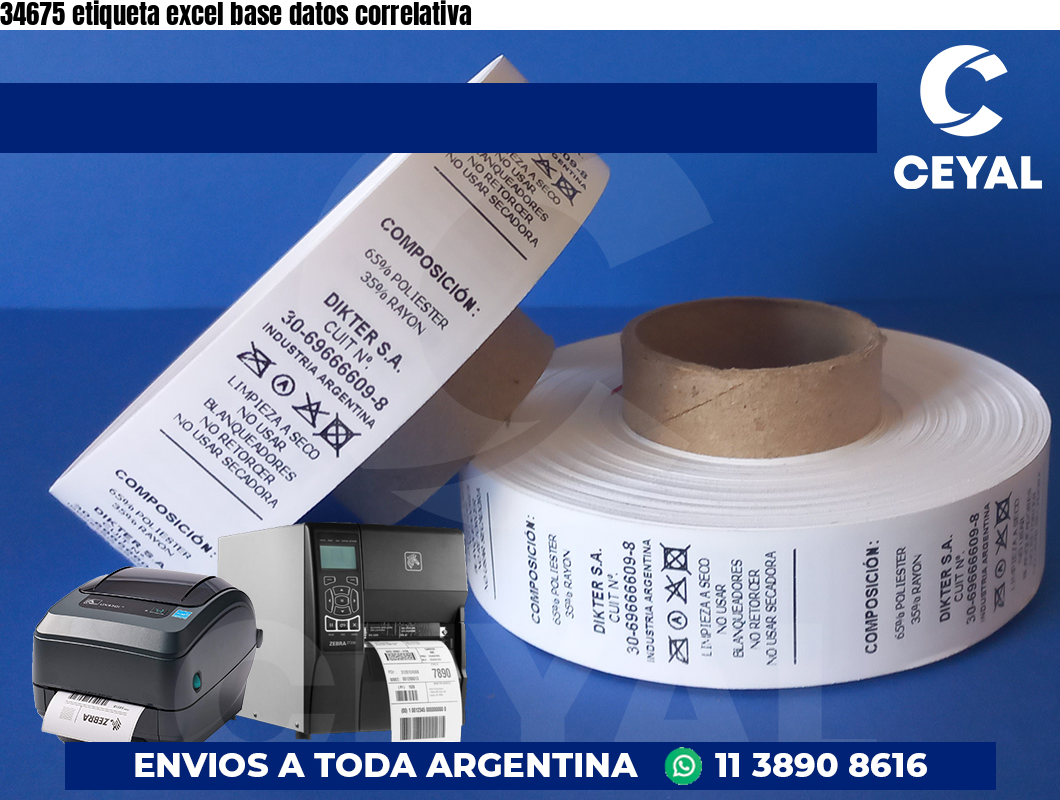 34675 etiqueta excel base datos correlativa