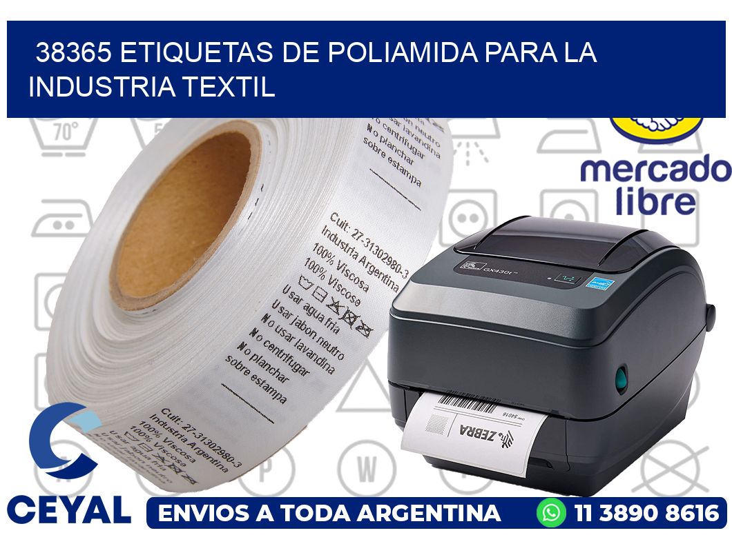 38365 ETIQUETAS DE POLIAMIDA PARA LA INDUSTRIA TEXTIL
