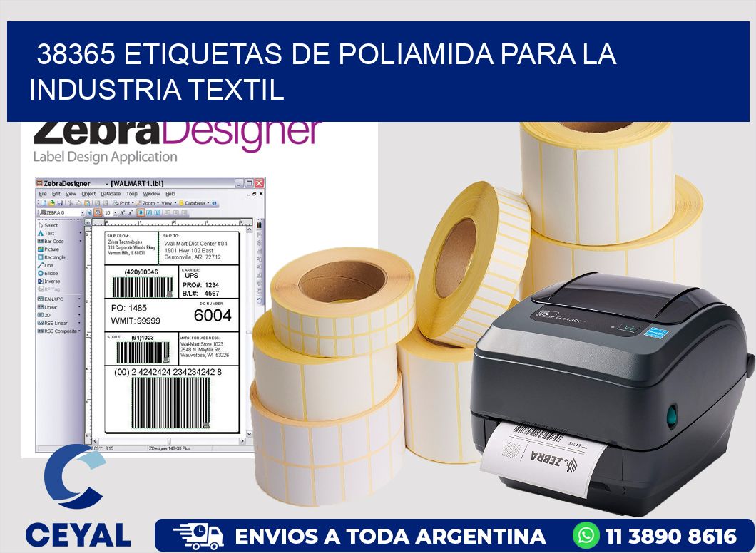 38365 ETIQUETAS DE POLIAMIDA PARA LA INDUSTRIA TEXTIL