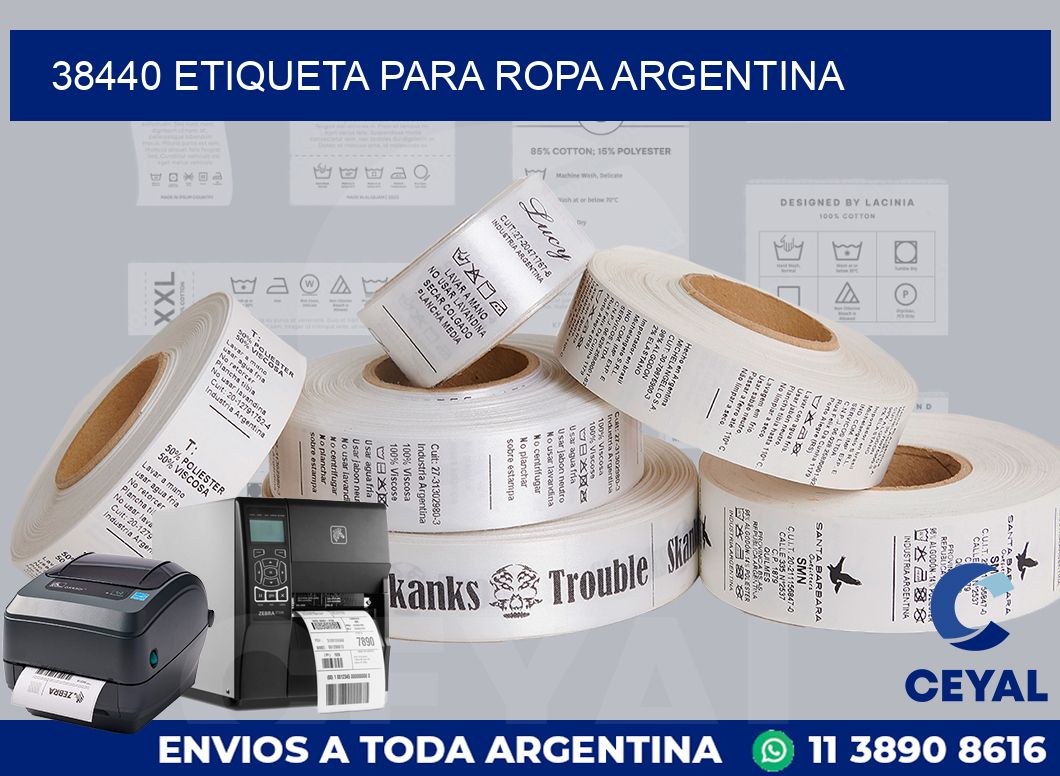 38440 ETIQUETA PARA ROPA ARGENTINA