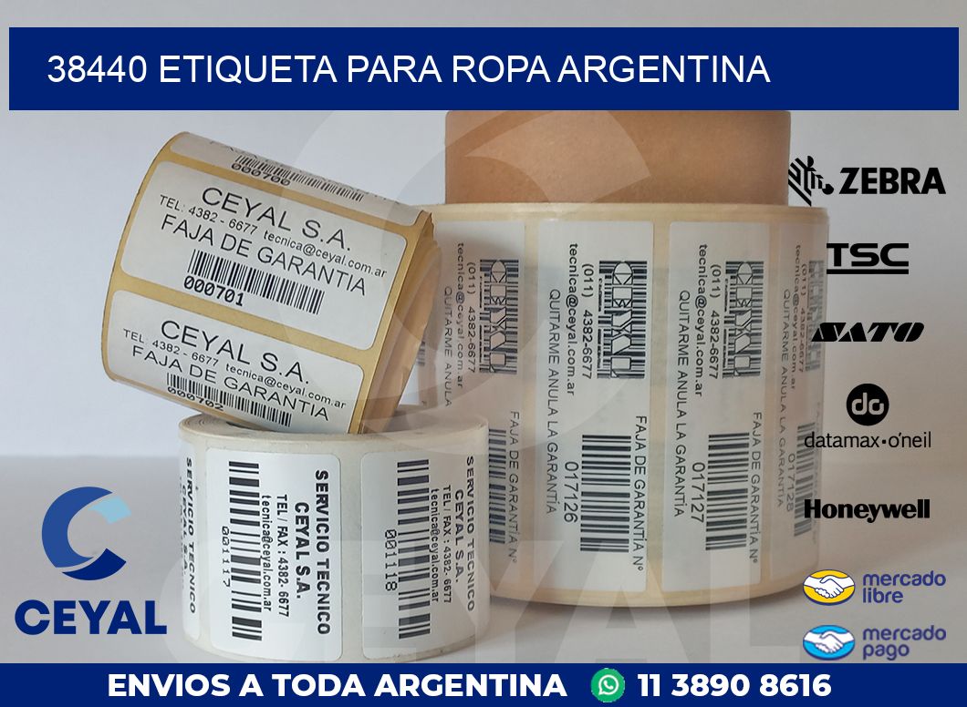 38440 ETIQUETA PARA ROPA ARGENTINA