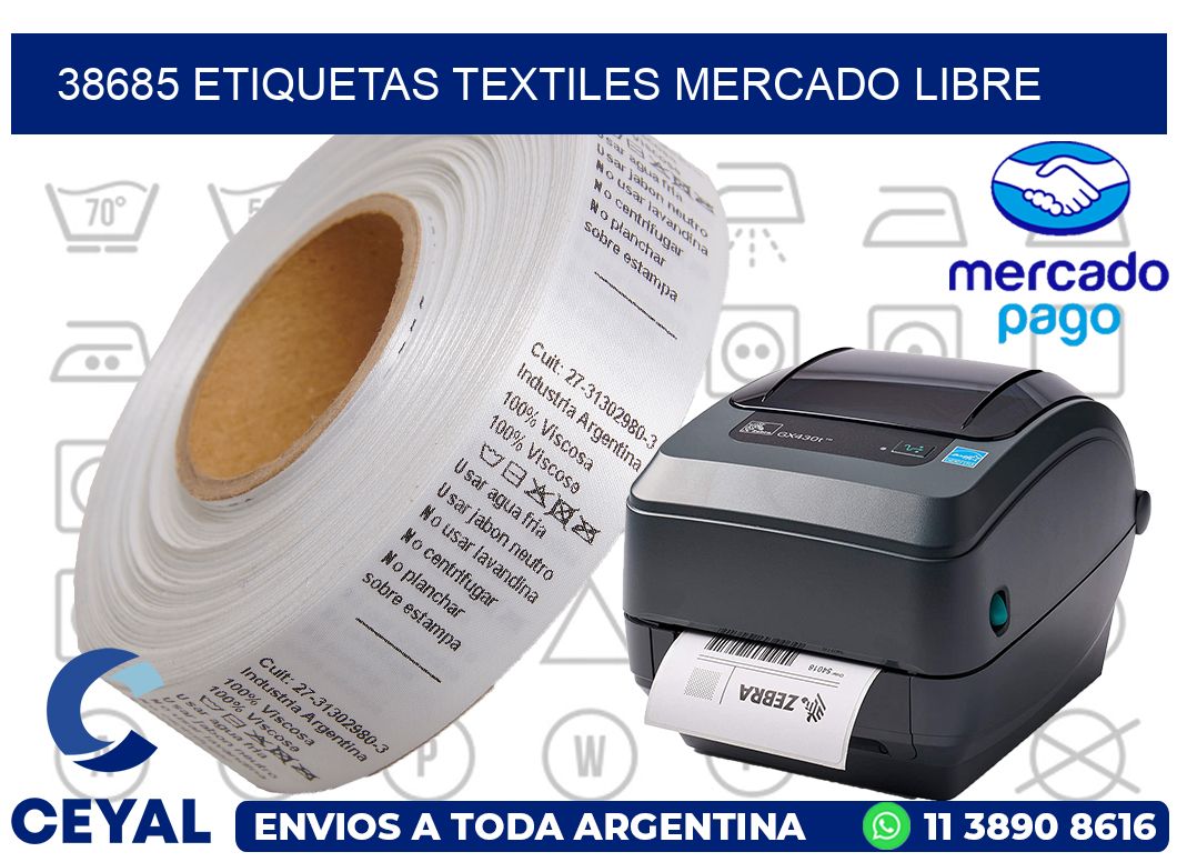 38685 ETIQUETAS TEXTILES MERCADO LIBRE