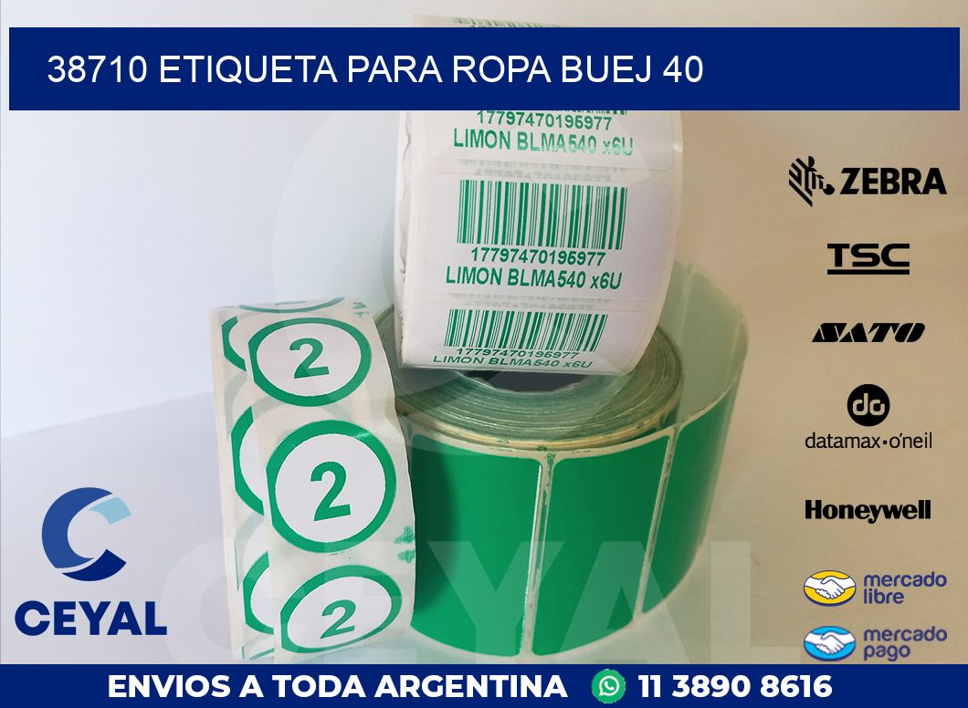 38710 ETIQUETA PARA ROPA BUEJ 40