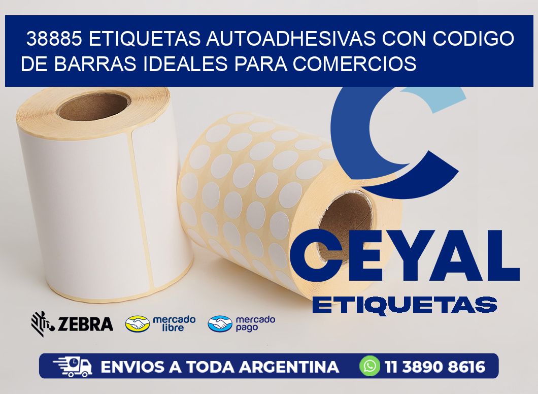 38885 ETIQUETAS AUTOADHESIVAS CON CODIGO DE BARRAS IDEALES PARA COMERCIOS