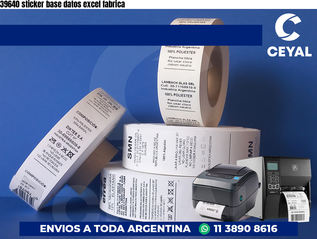 39640 sticker base datos excel fabrica