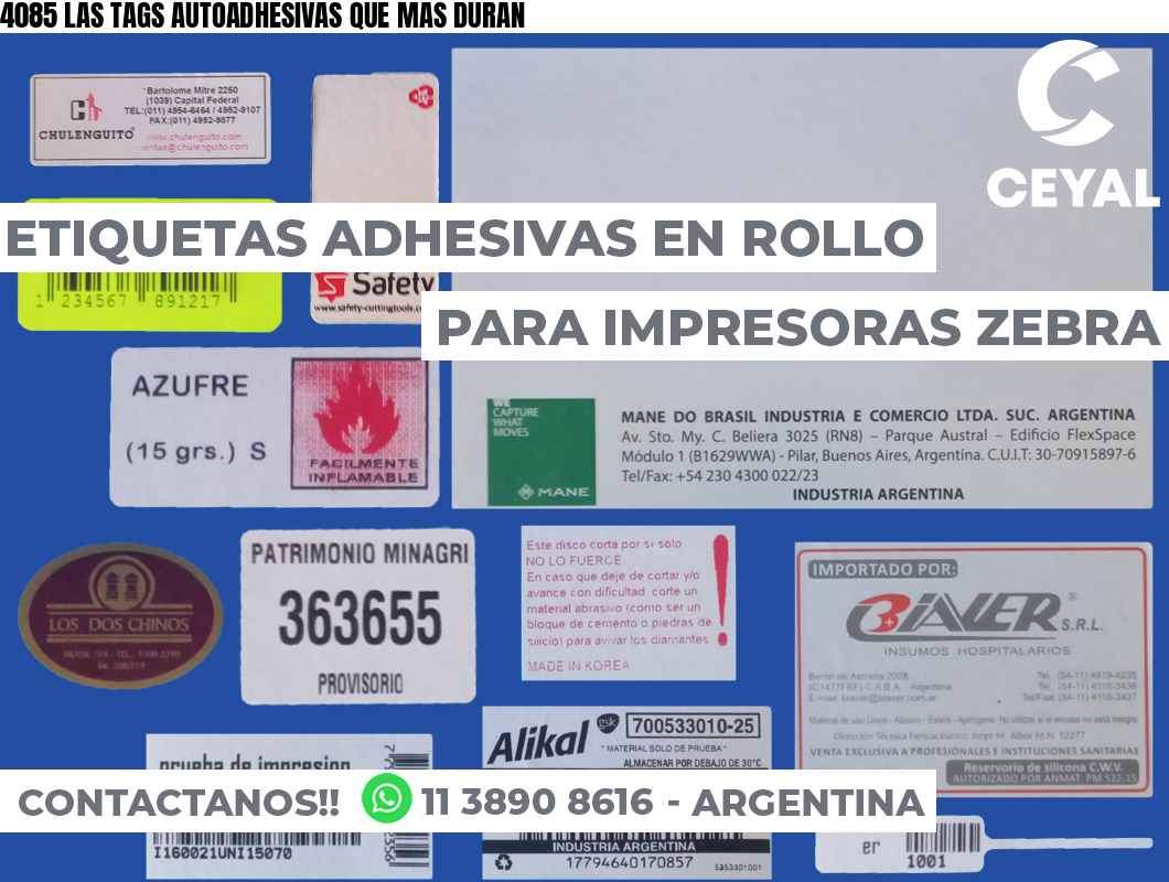4085 LAS TAGS AUTOADHESIVAS QUE MAS DURAN