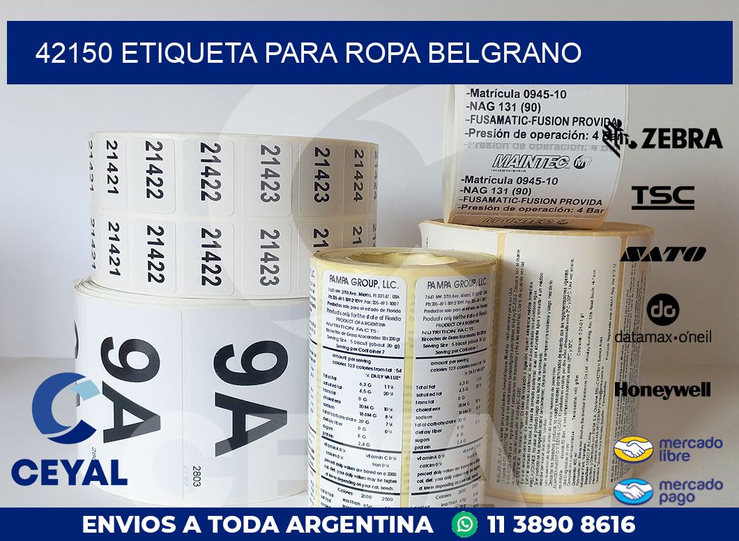 42150 ETIQUETA PARA ROPA BELGRANO